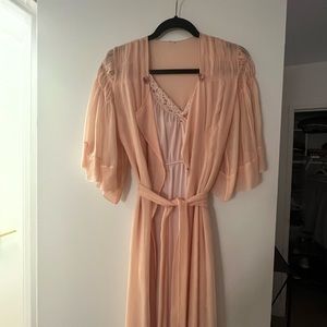 Vintage silk chiffon robe 1950s